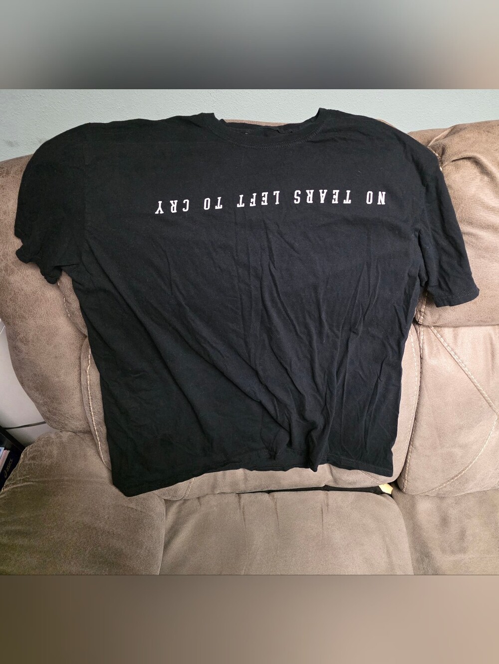 Black T-Shirt "NO TEARS LEFT TO CRY" Graphic Tee 2XL NO TAG
